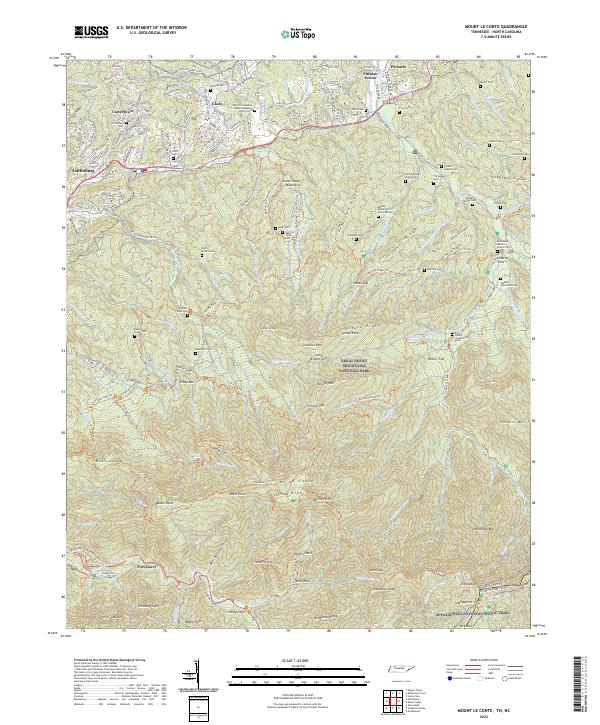 USGS Topographic Map – Mount Le Conte