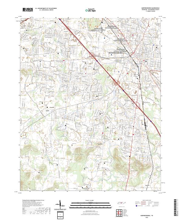 USGS Topographic Map – Murfreesboro