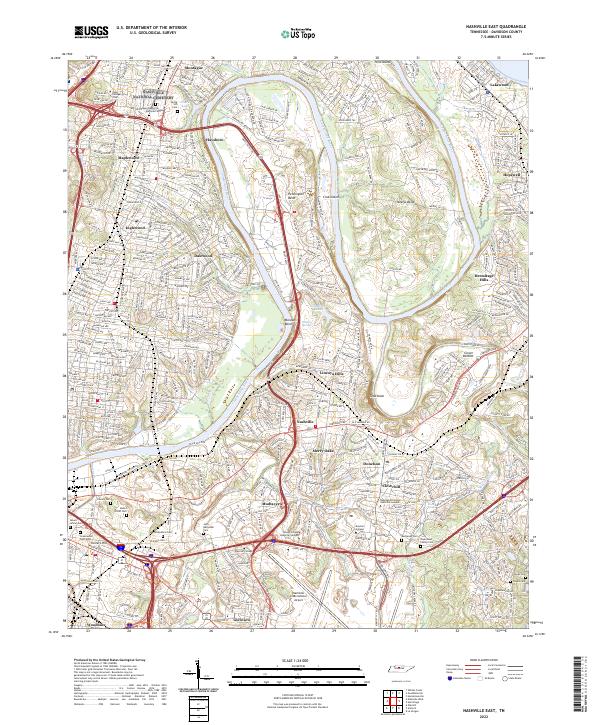 USGS Topographic Map – Nashville East