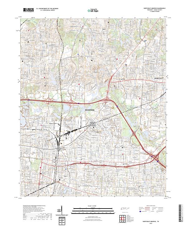 USGS Topographic Map – Northeast Memphis