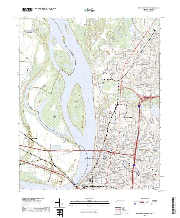 USGS Topographic Map – Northwest Memphis