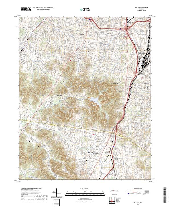 USGS Topographic Map – Oak Hill