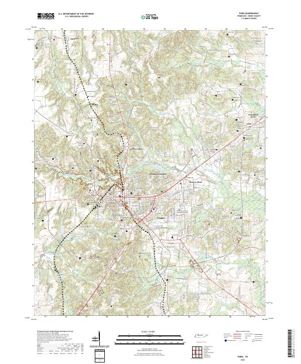 USGS Topographic Map – Paris