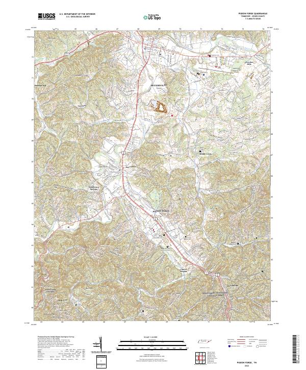 USGS Topographic Map – Pigeon Forge