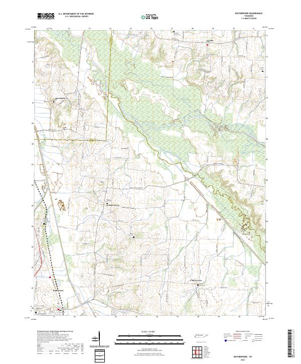 USGS Topographic Map – Rutherford