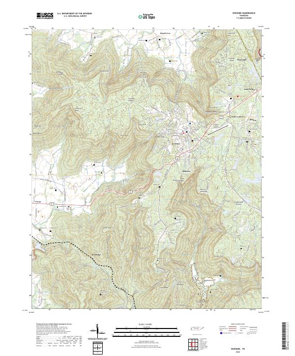 USGS Topographic Map – Sewanee