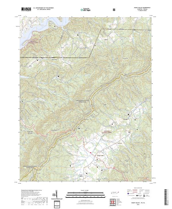 USGS Topographic Map – Shady Valley