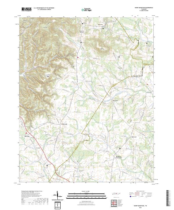 USGS Topographic Map – Short Mountain