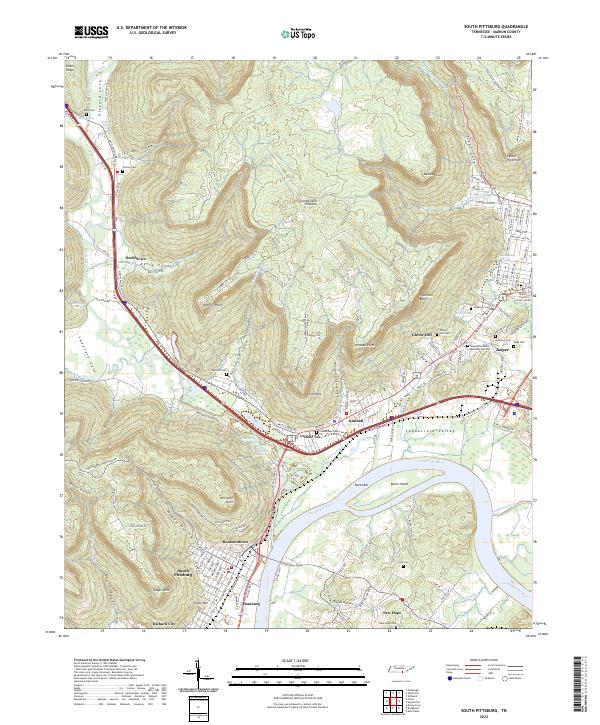 USGS Topographic Map – South Pittsburg