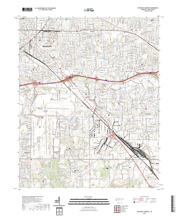 USGS Topographic Map – Southeast Memphis