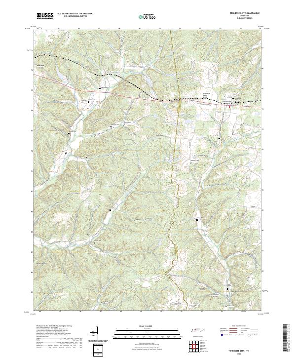 USGS Topographic Map – Tennessee City