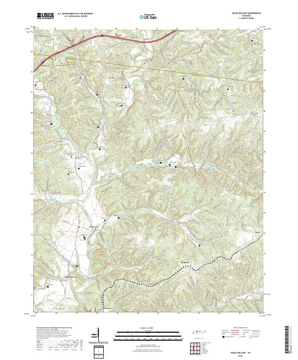 USGS Topographic Map – Texas Hollow