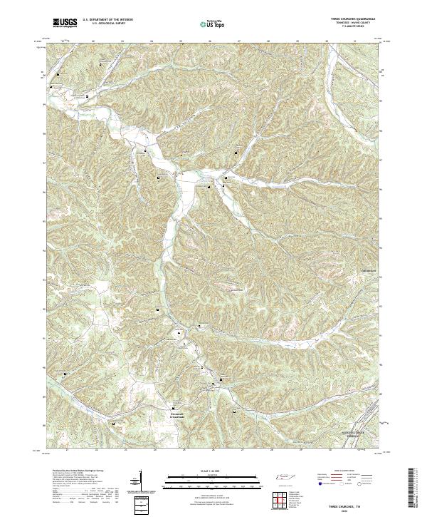 USGS Topographic Map – Three Churches
