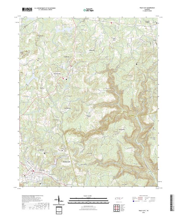 USGS Topographic Map – Tracy City