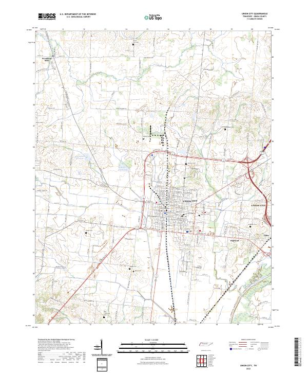 USGS Topographic Map – Union City