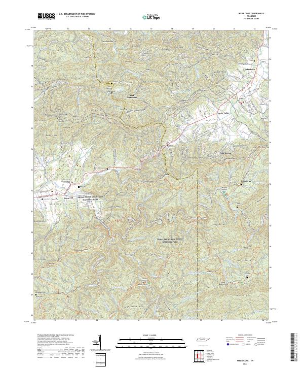 USGS Topographic Map – Wear Cove