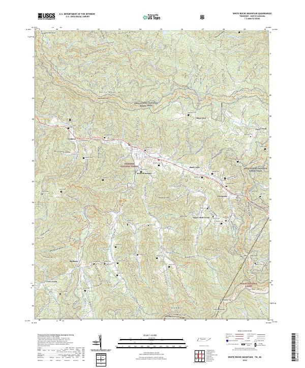 USGS Topographic Map – White Rocks Mountain