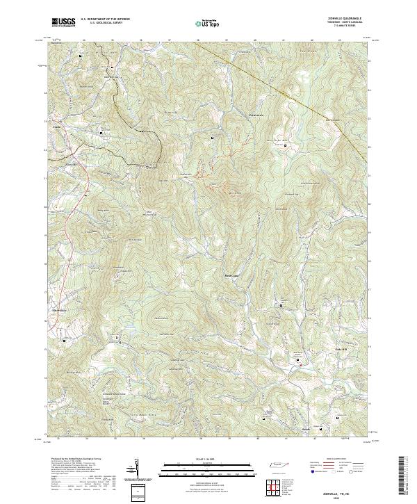 USGS Topographic Map – Zionville