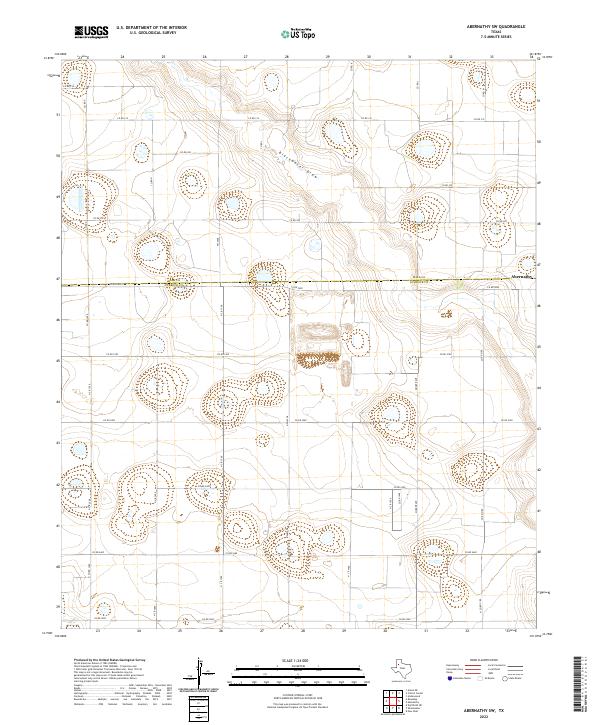 USGS Topographic Map – Abernathy SW