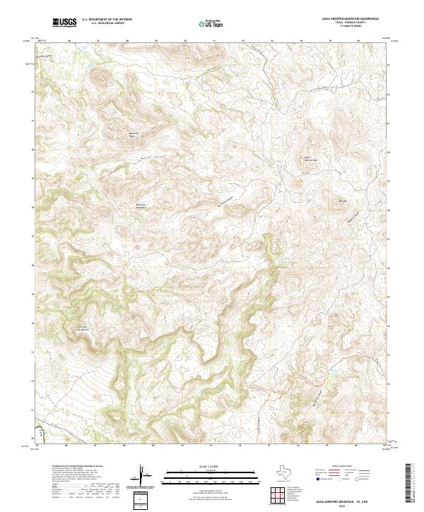 USGS Topographic Map – Agua Adentro Mountain