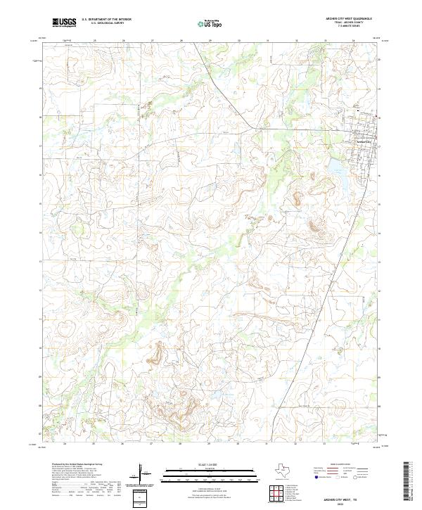 USGS Topographic Map – Archer City West