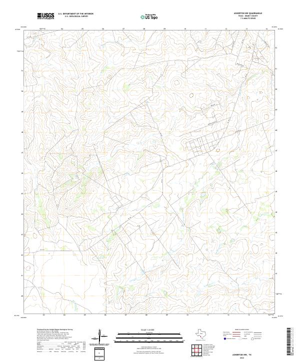 USGS Topographic Map – Asherton NW