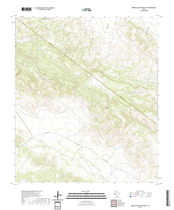 USGS Topographic Map – Barrilla Mountains West