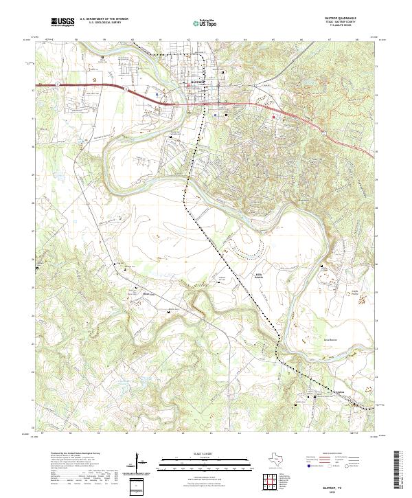 USGS Topographic Map – Bastrop