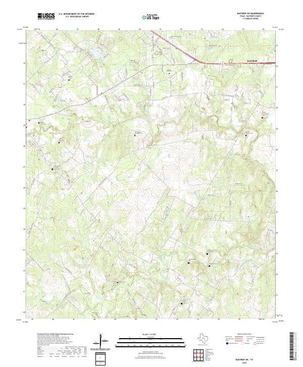 USGS Topographic Map – Bastrop SW