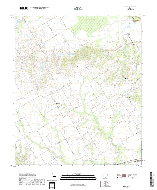 USGS Topographic Map – Bazette