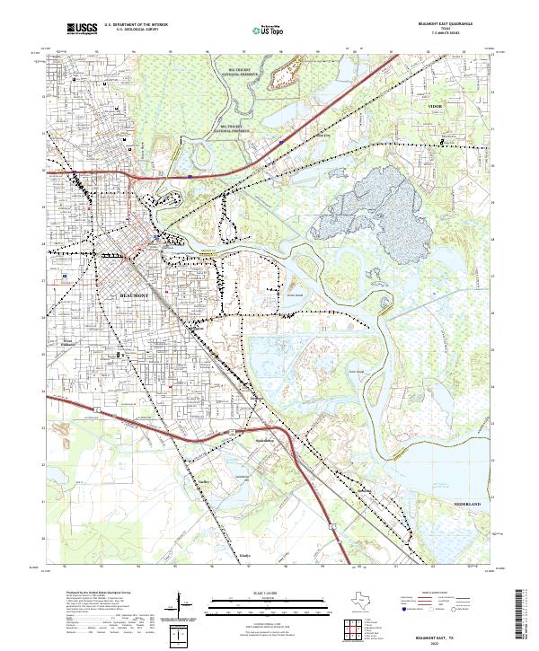 USGS Topographic Map – Beaumont East