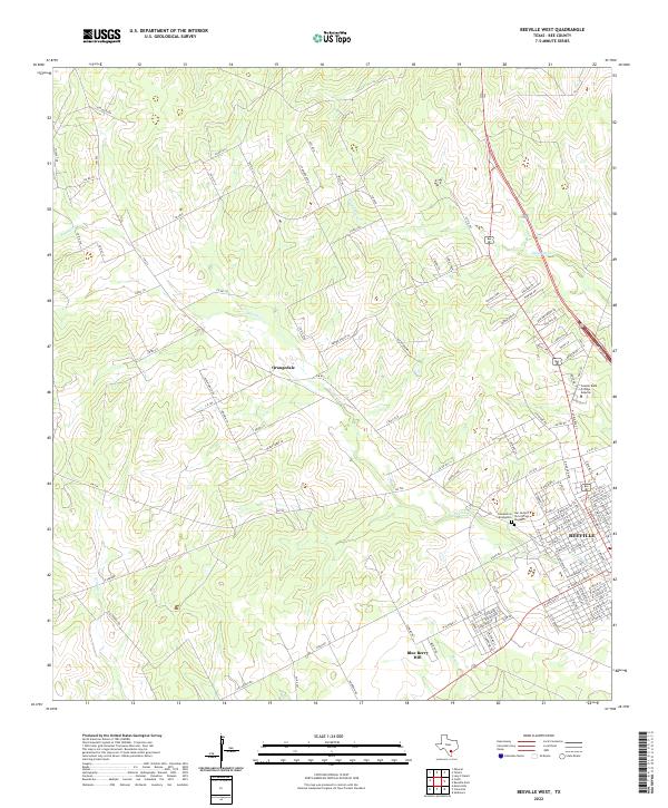 USGS Topographic Map – Beeville West