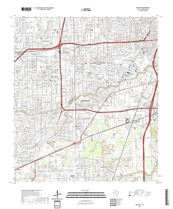 USGS Topographic Map – Bellaire