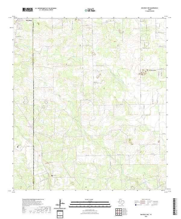 USGS Topographic Map – Ben Bolt NW