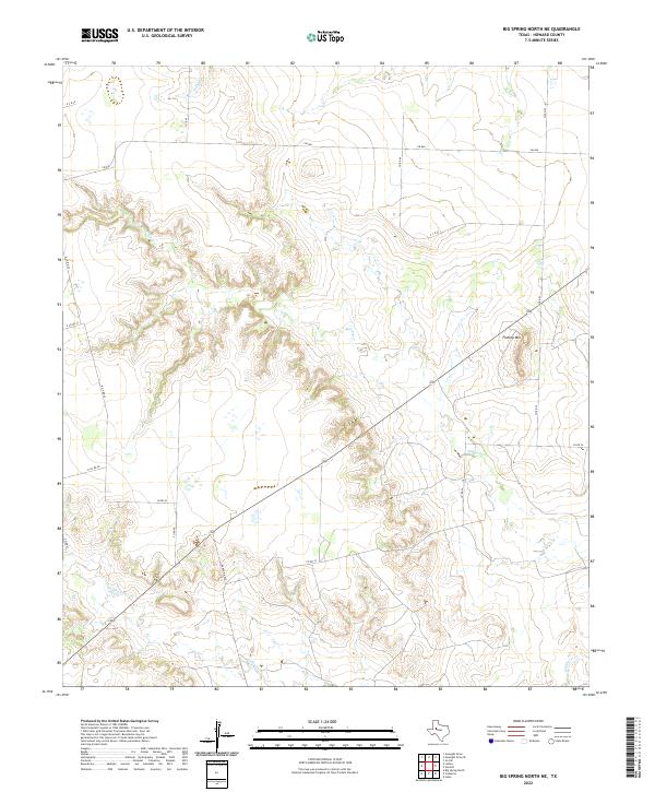 USGS Topographic Map – Big Spring North NE