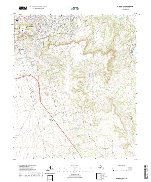 USGS Topographic Map – Big Spring South