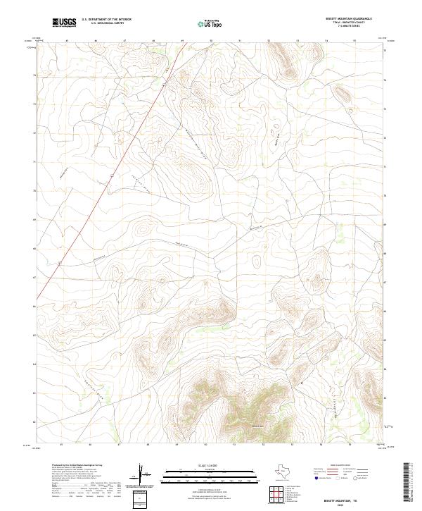 USGS Topographic Map – Bissett Mountain
