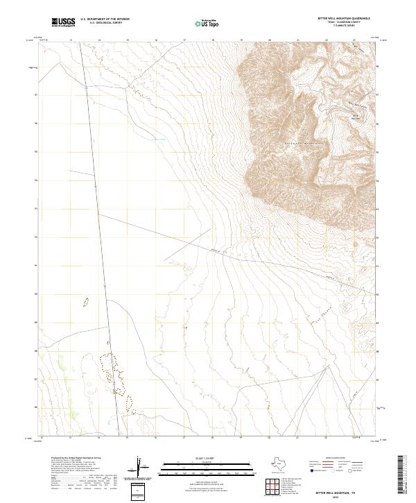 USGS Topographic Map – Bitter Well Mountain