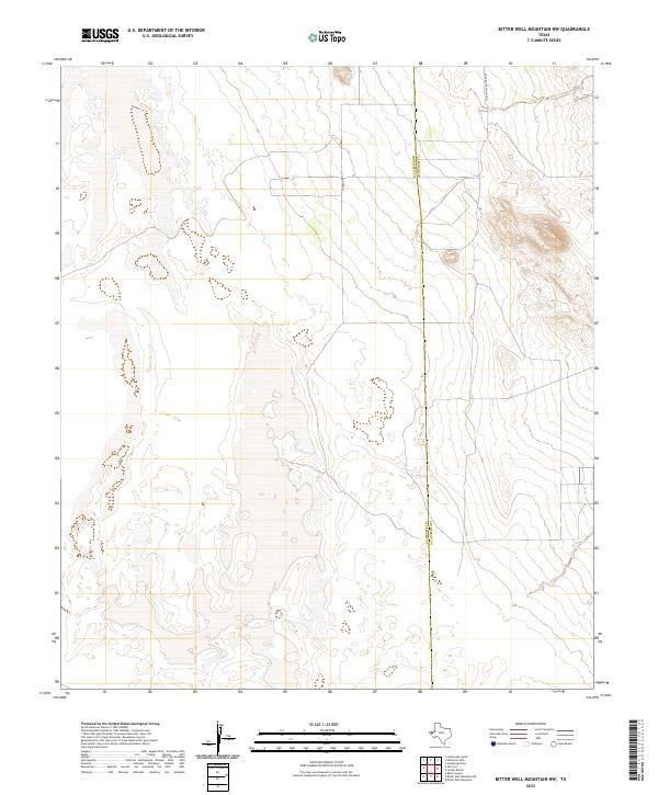 USGS Topographic Map – Bitter Well Mountain NW
