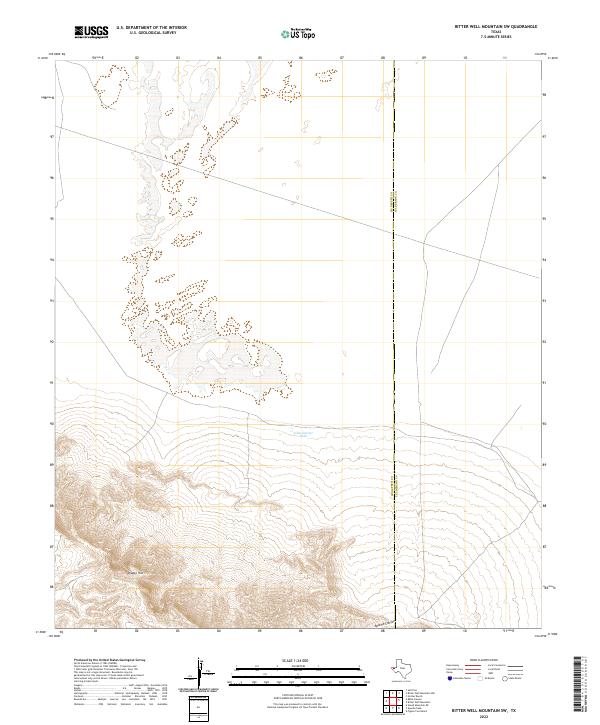 USGS Topographic Map – Bitter Well Mountain SW