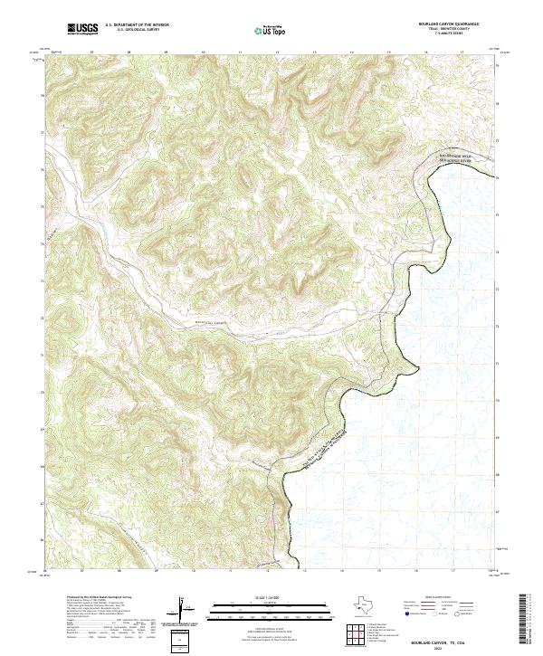 USGS Topographic Map – Bourland Canyon