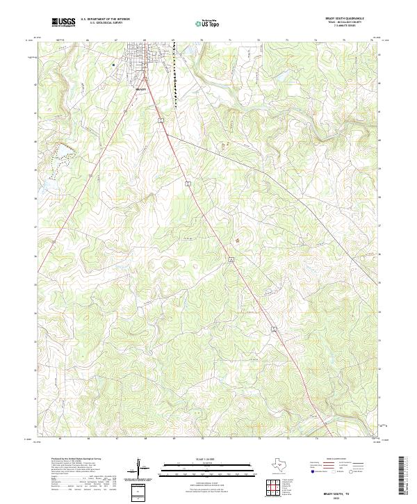 USGS Topographic Map – Brady South