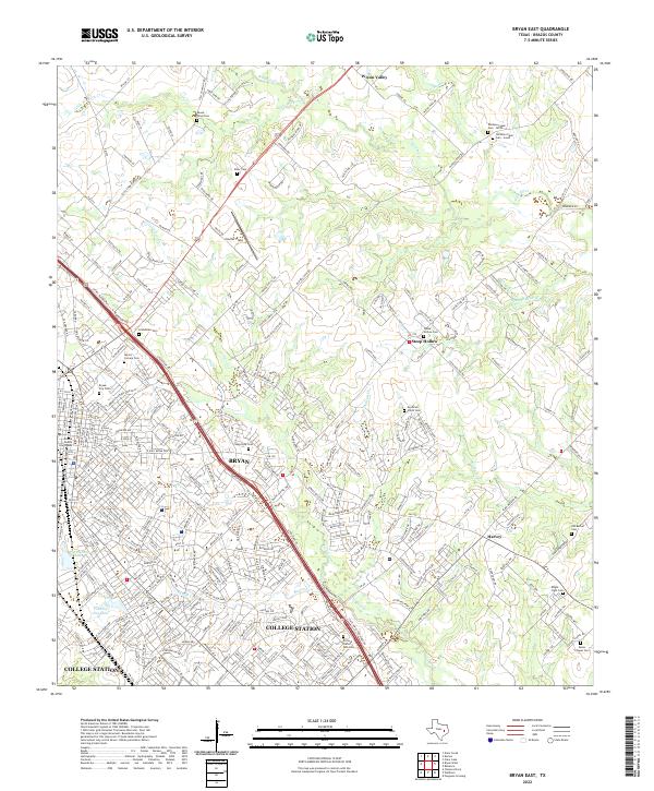 USGS Topographic Map – Bryan East