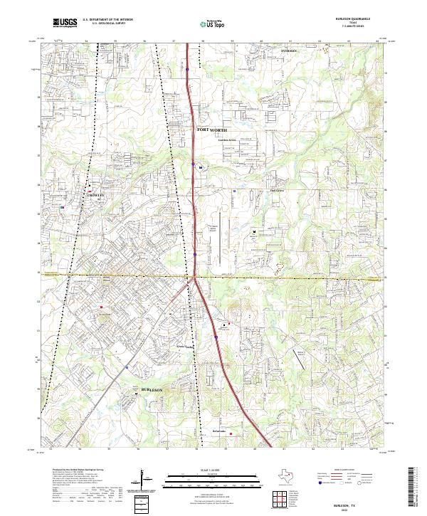 USGS Topographic Map – Burleson