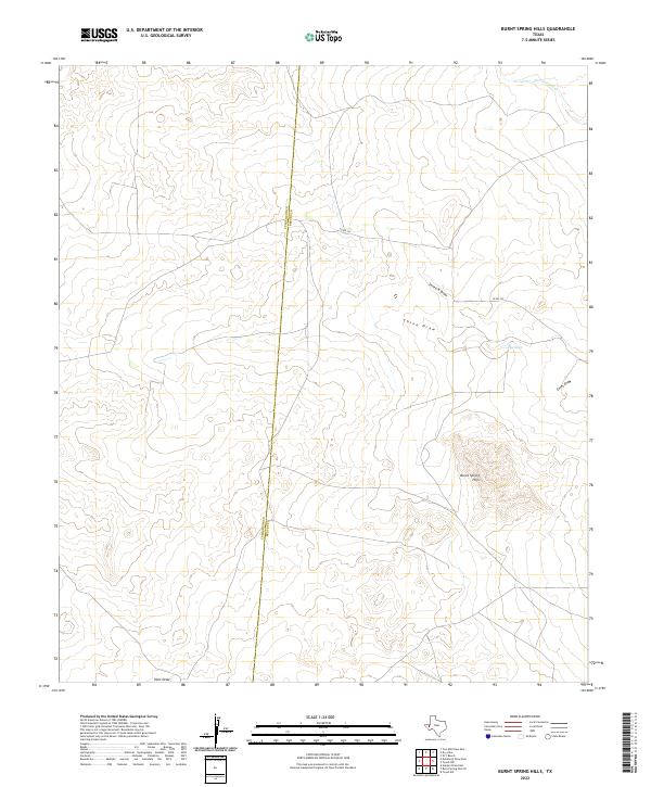 USGS Topographic Map – Burnt Spring Hills
