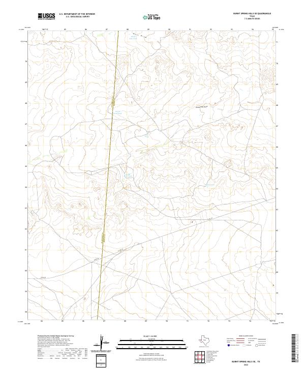 USGS Topographic Map – Burnt Spring Hills SE