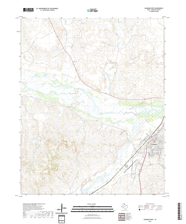 USGS Topographic Map – Canadian West