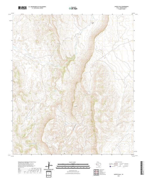 USGS Topographic Map – Capote Falls