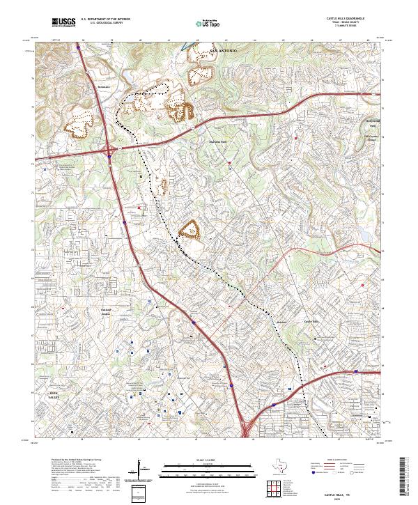 USGS Topographic Map – Castle Hills