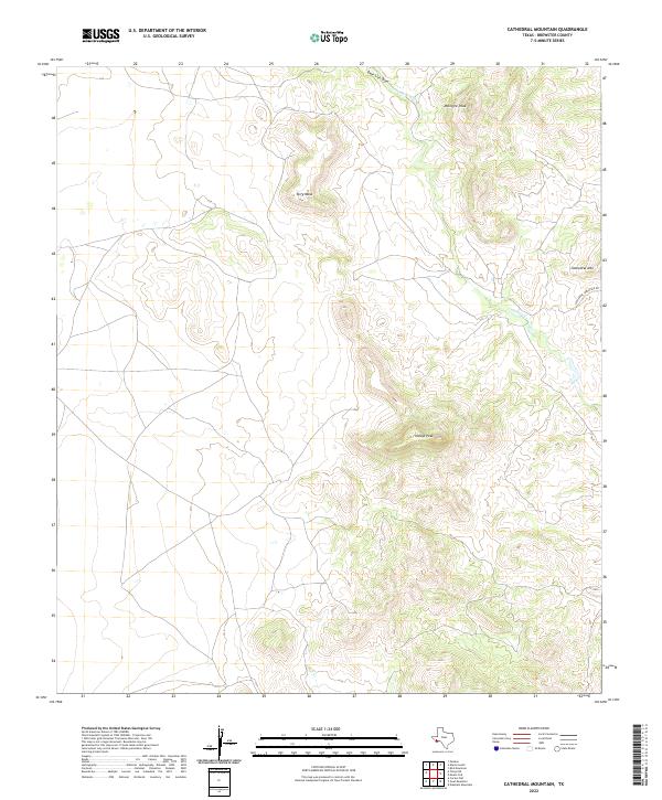 USGS Topographic Map – Cathedral Mountain